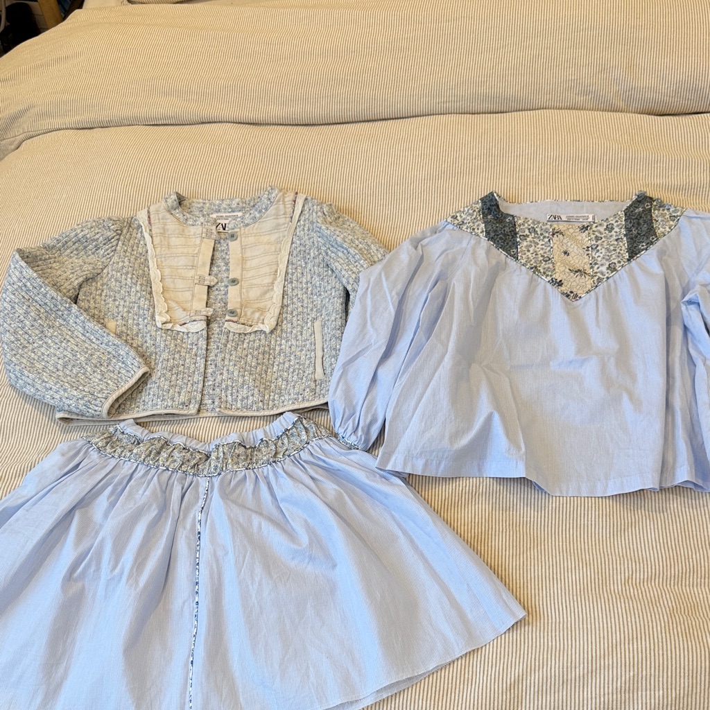 Zara Girls Limited Edition Collection Floral Set (Top, Skirt, Quilted Jacket)